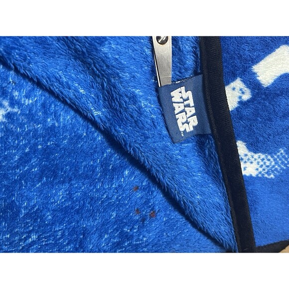 Rare Star Wars Darth Vader Blue Fleece Throw Blanket 2011 Dark Side Lightsaber - Picture 5 of 6